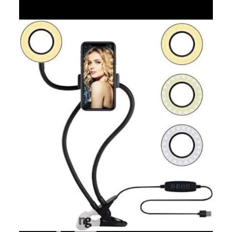 Adjustable Selfie Ring Light Phone Holder Stand