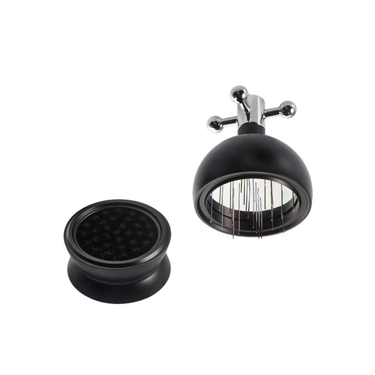 Black Coffee Distributor,Saving 22 Needles Rotating Valve Head Coffee Needle Distributor Fixed Cover for Powder 58mm