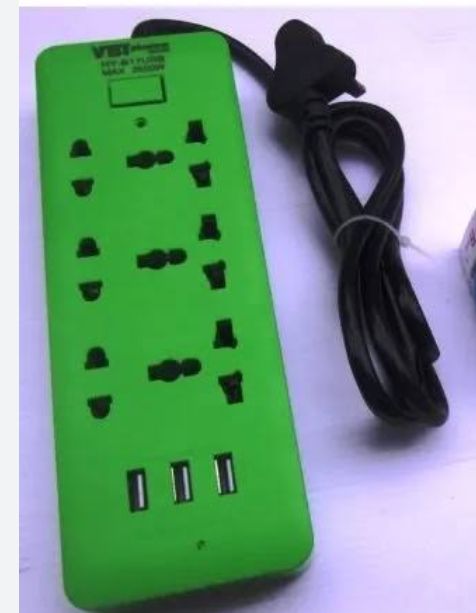 Vbt 3 Way Surge Protector Extension Box With USB Ports