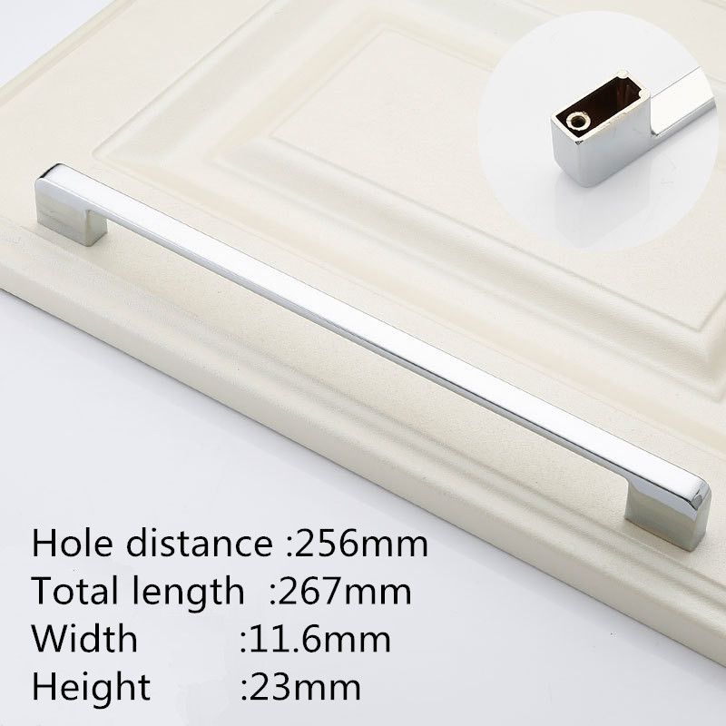 (chrome  256mm)Zinc Aolly Black Kitchen Cabinet Door Handles American Style Wardrobe Cupboard Door Pulls Drawer Knobs Furniture Handle