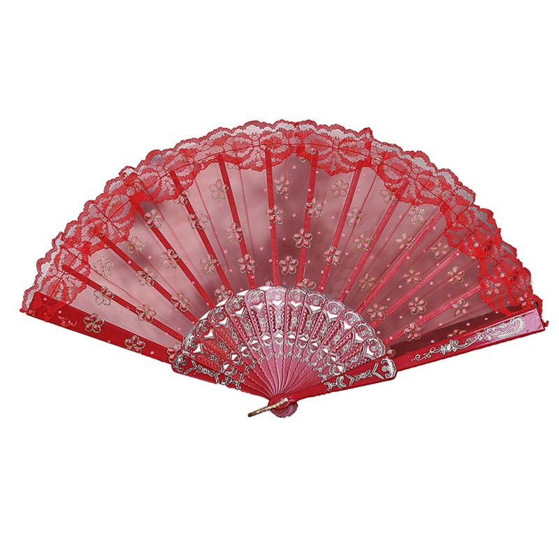 Style 30 Decoration Flower Silk Dance Chinese Wedding Party Fan Folding Hand 9 Best Lace Lace Wedding Retro Held Fan Kinds Fan