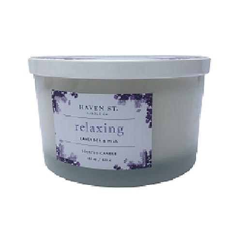 Haven St Relaxing Lavender And Milk Scented Candle - 14.05 Oz