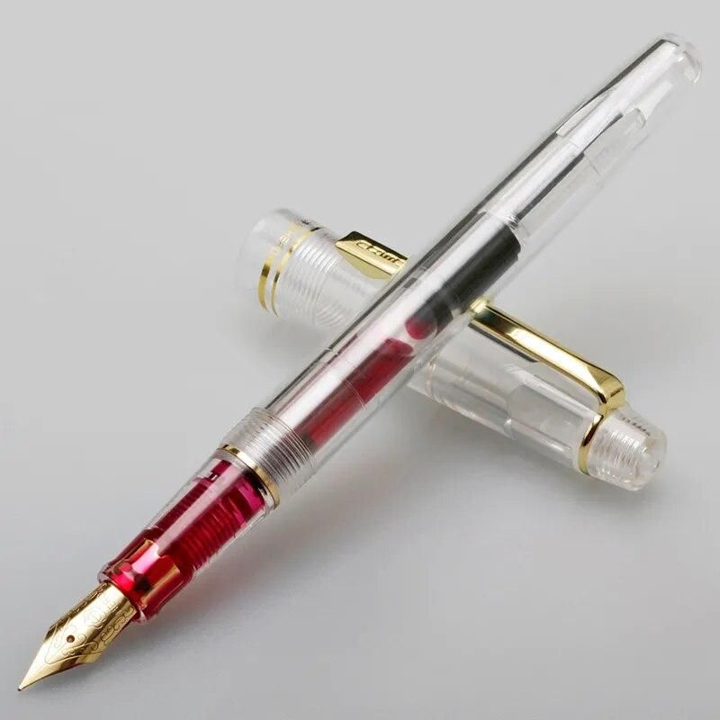 classic 1202 Fountain Pen plastic Ink Pen Financial nib Transparent Converter Filler Converter Filler Business Stationery Office