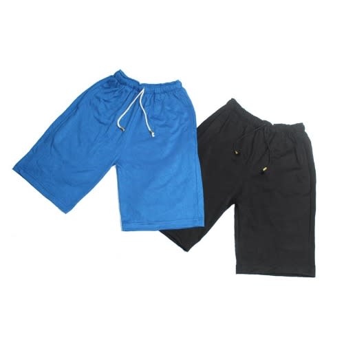 Men's Plain  2-in-1 Short - Royal Blue And Black