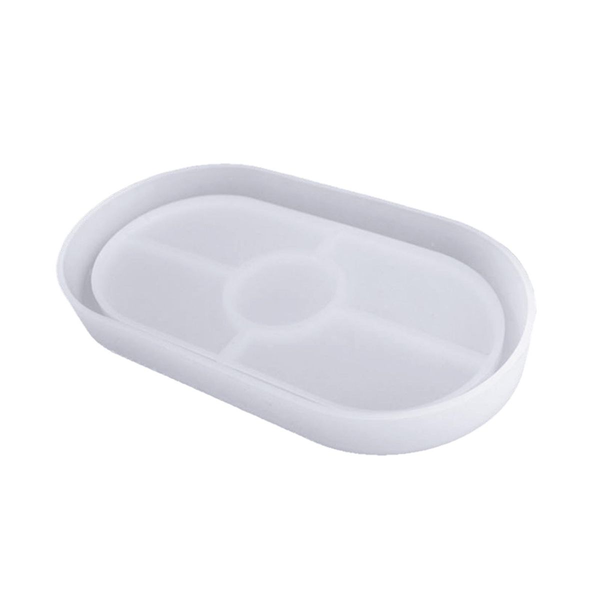 DIY Tray Mold Oval Silicone Coaster Mold Resin Casting Jewelry Plate Making Molds Jewelry Storage Decoration