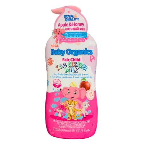 Baby Organics - Fair Child Kids Shower Milk - Apple & Honey - 1000ml