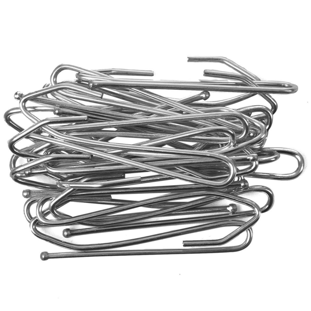 Single Pinch Window Treatment Metal Pleat Drapes Curtain Hooks - Silver Tone 20-Piece