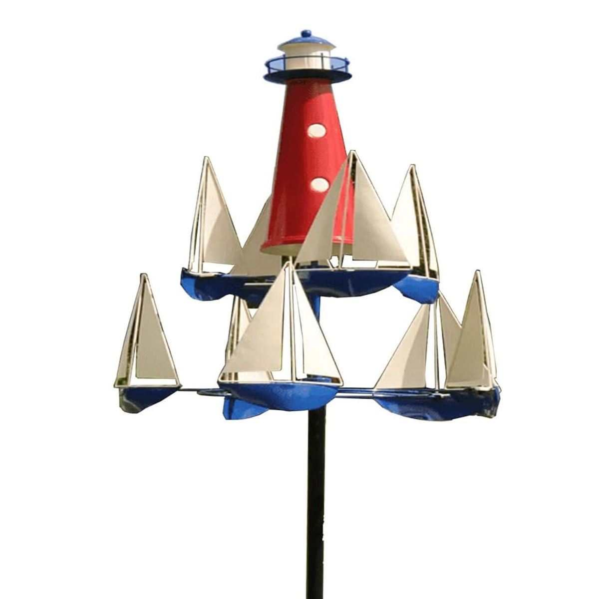 Nautical Wind Sculpture Nautical Metal Wind Spinner for Outdoor Mix Color
