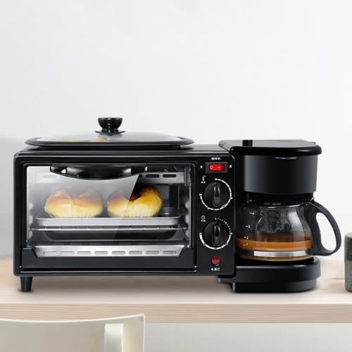 3in 1 Breakfast Making Machine Oven Multifunctional For Frying,baking And Coffee Making