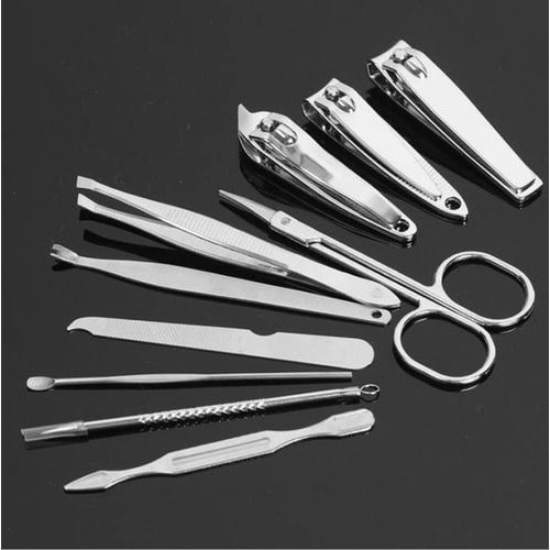 Stainless Steel Nail Clipper Travel  Grooming Kit Nail Tools Unisex - 10pcs