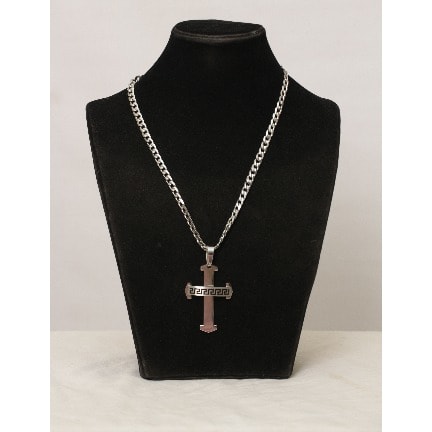 Men's  Stainless Chain And Plain Crucifix Pendant