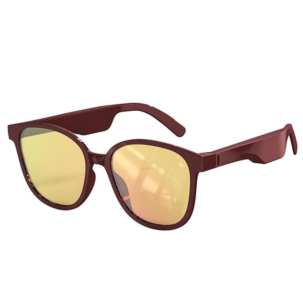 Smart Wireless BT5.0 Headset Music Glasses Outdoor Cycling Sports Headphone Nylon Lens Stable Pairing Built-in Speaker Red