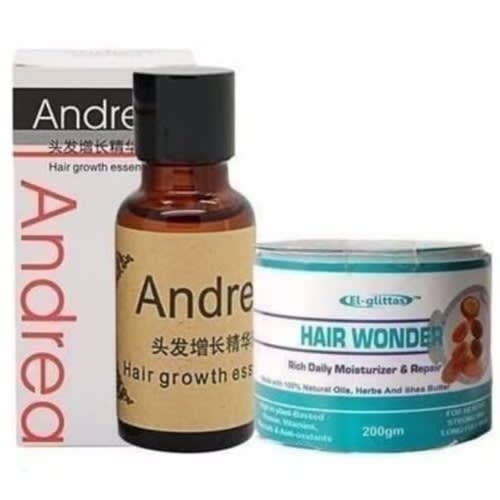Andrea Bald Hair Growth Essential Oil - 20ml  & Hair Wonder Cream -200gm