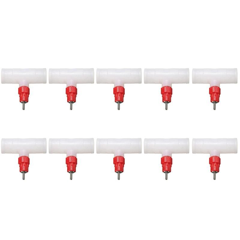 Chicken Nipples Tee Fittings - Fully Automatic Poultry Waterers Kit Chicken Water Drinker 10 Pack