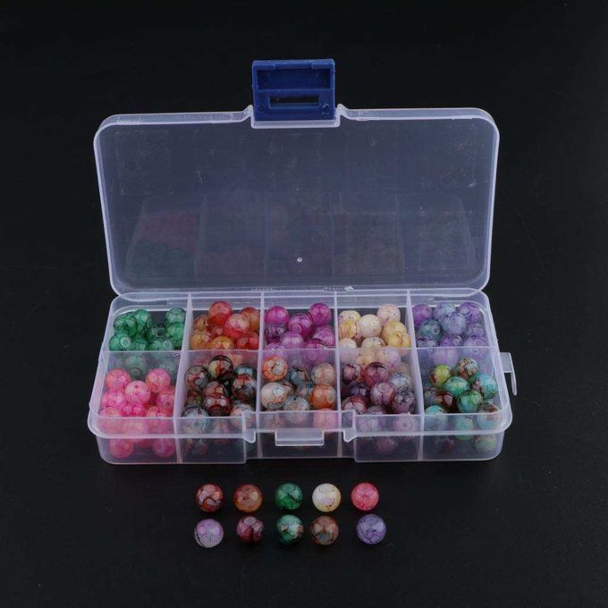 200pcs 8mm Mixed Colour Glass Crackle Beads Spacer Beads Bracelet