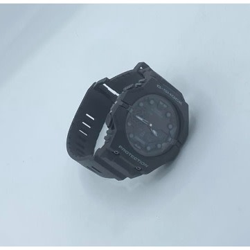 Round Black Rubber Strap Men's Wrist Watch
