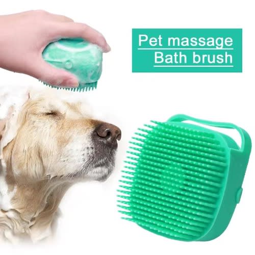 Pet Massage And Scrubbing Bath Brush With Soap Ejection
