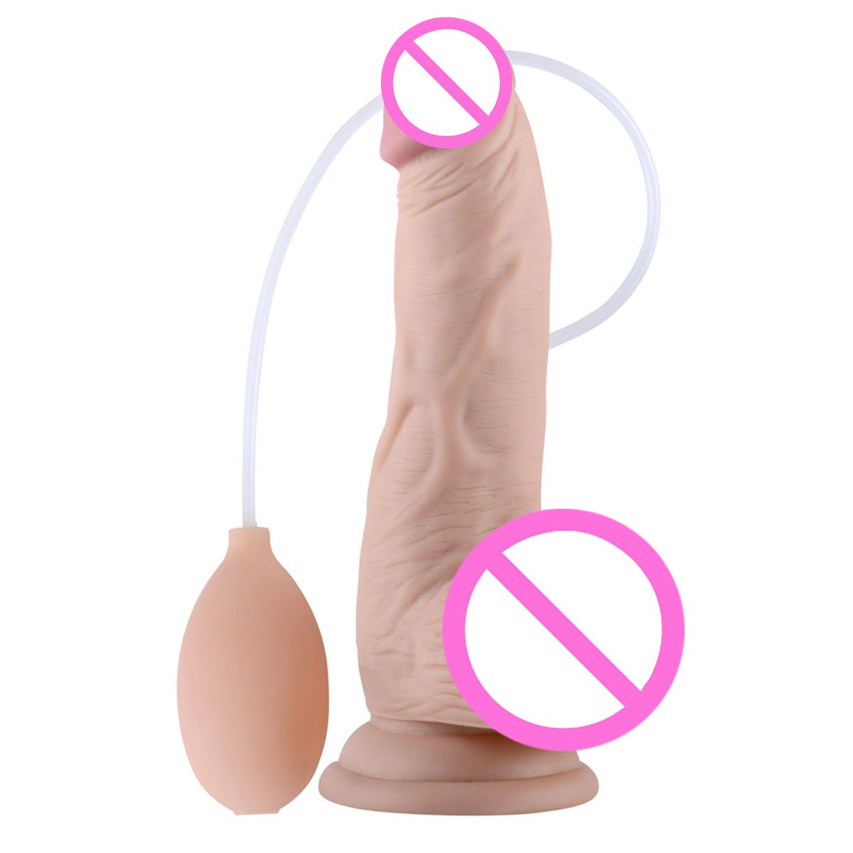 Realistic Silicone Dildo Squirting Ball With Suction Cup For