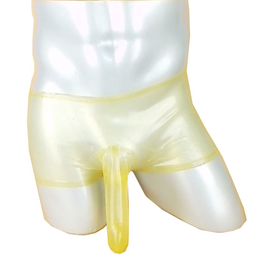 Y Men Clear Transparent Latex Rubber XXXL Boxer Briefs With  Condom Underwear