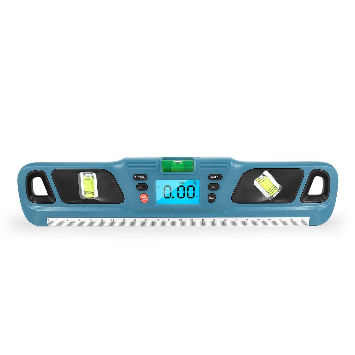 Digital Protractor LCD Display Stainless Steel Magnetic Level Multifunctional Angle Gauge Support Absolute and Relative Angle Measurement with Data Hold and Unit Switch Function