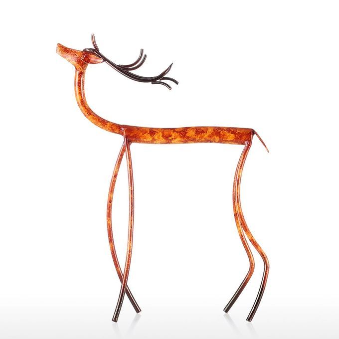 Raise Head Red Deer Tooarts Iron Sculpture Home Decoration-