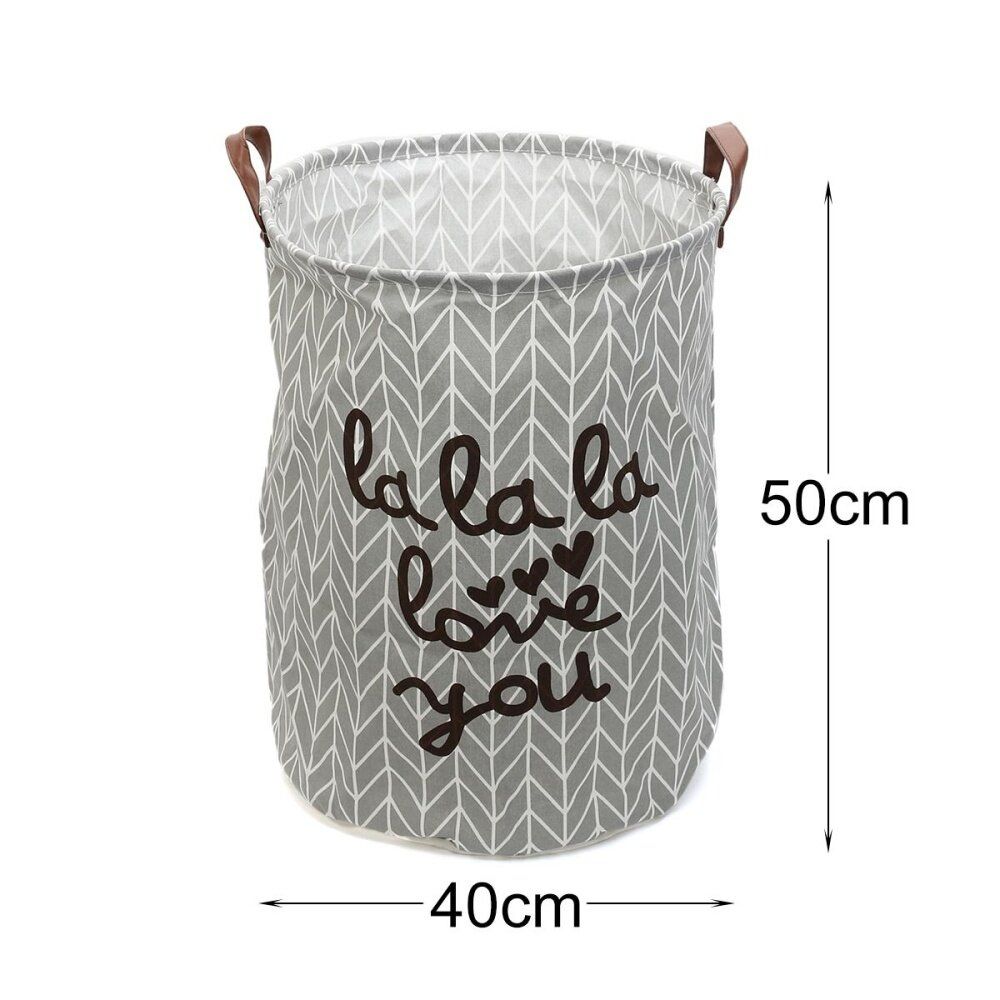 20" Waterproof Linen Washing Clothes Laundry Basket Bag Hamper Bin Storage