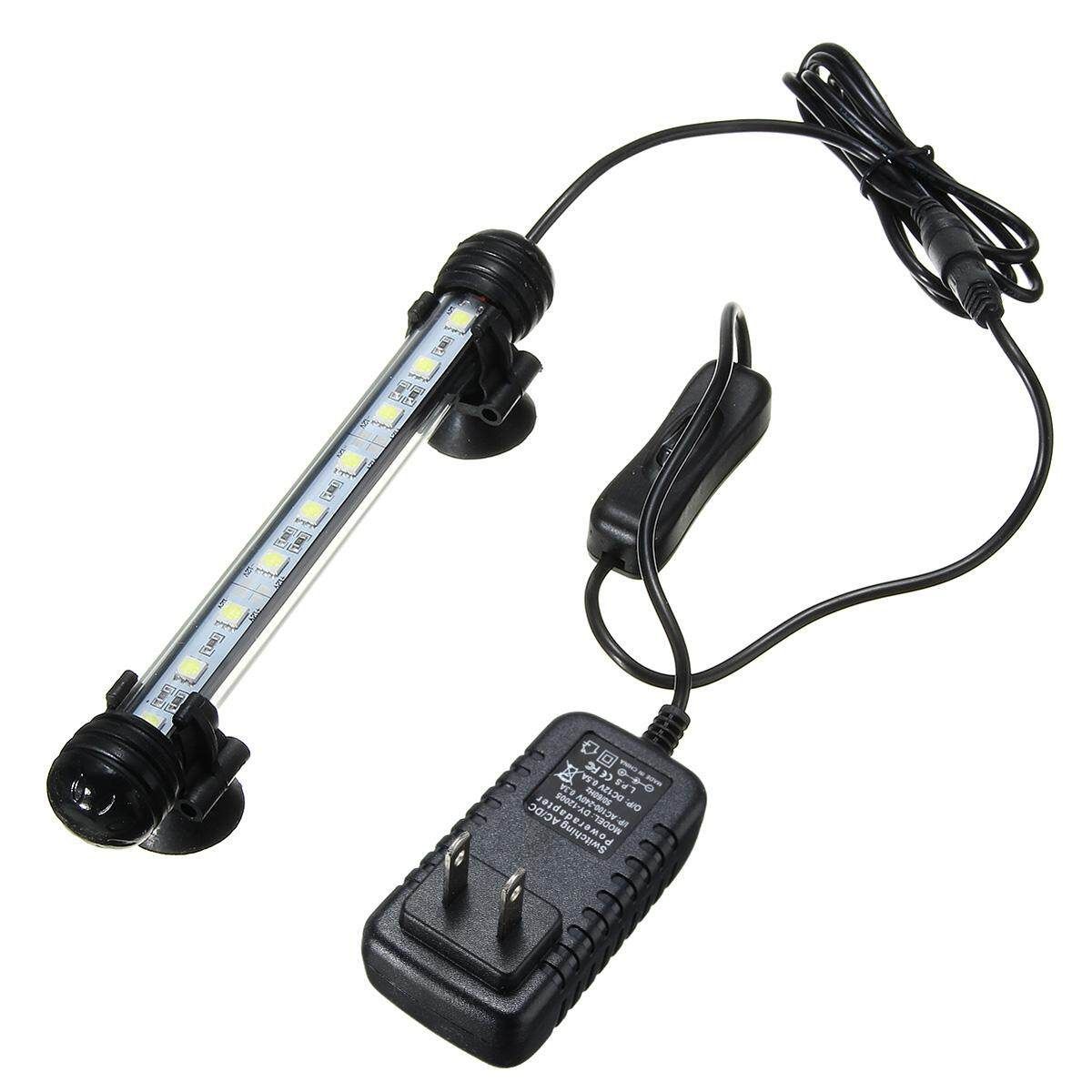 18cm 2.5W LED Aquarium Fish Tank Submersible Light Strip Bar Light Fish Tank Bar US White White Light