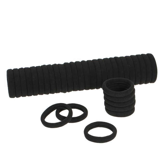 50p Pcs Black Thick Seamless No Slip Hair Bands Elastic-