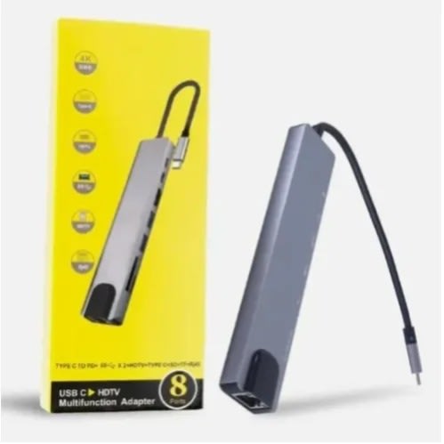 8 In 1 Type C To Sd/tf + Usb 3.0 & 2.0 Hub Hdtv + Lan + Pd