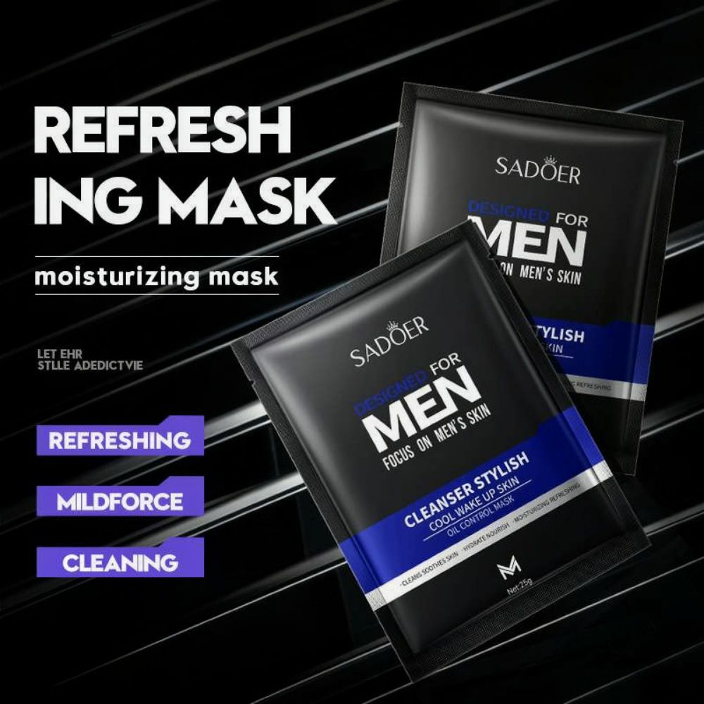 Men's Moisturising  & Oil Control Sheet Mask (Skin Care For Men)