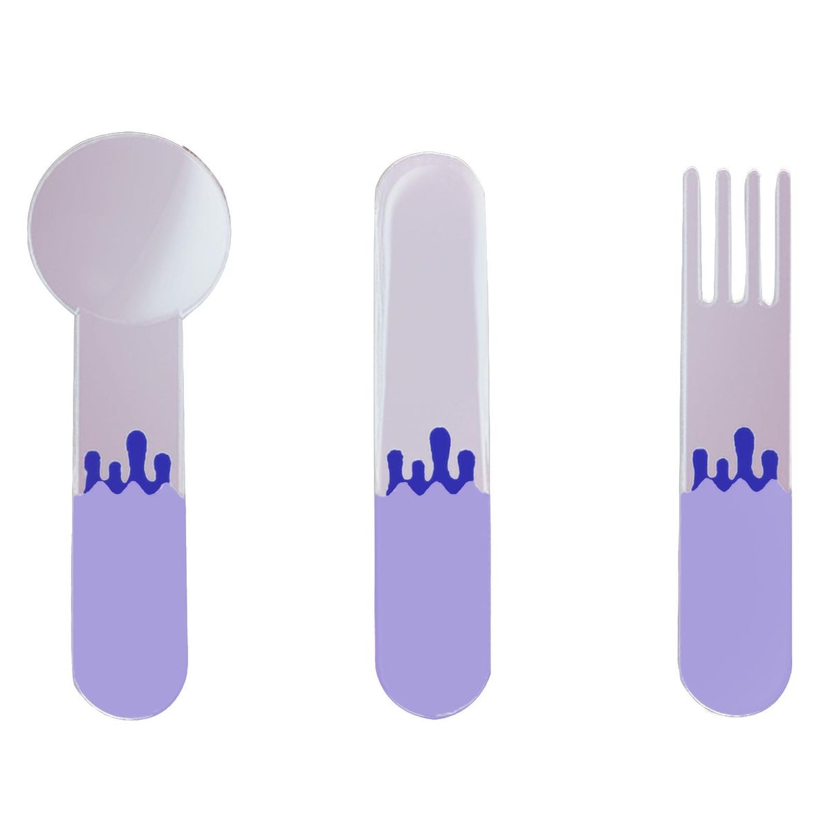 Milk Drop Handle Design Versatile Food-grade Spoon Set for Home Purple
