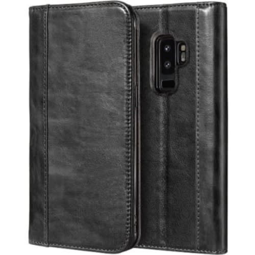 Leather Flip Case For Samsung Galaxy S9 Plus - Black