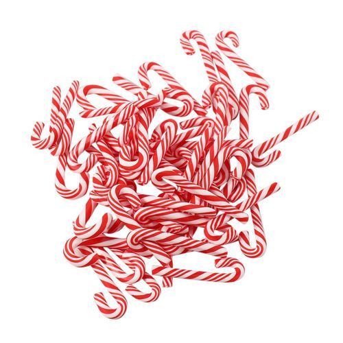 50Pcs Red And White Handmade Christmas Candy Cane Miniature