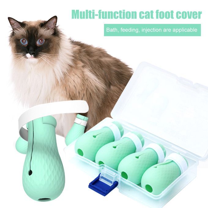 Anti-scratch Cat Shoes 4PCS/Set Grooming Bag Pet Paw