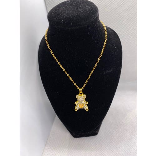 Teddy Bear Necklace - Gold