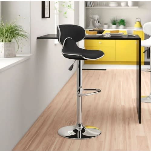 Bar Stool With Swivel Adjustable Height - Black