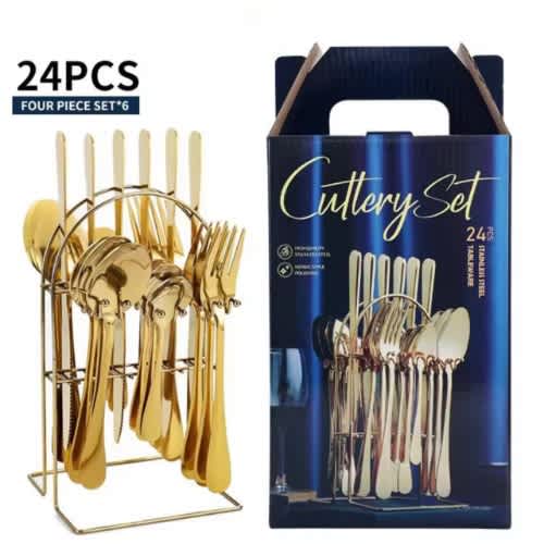 Gold Plated 24pieces Cutlery Set