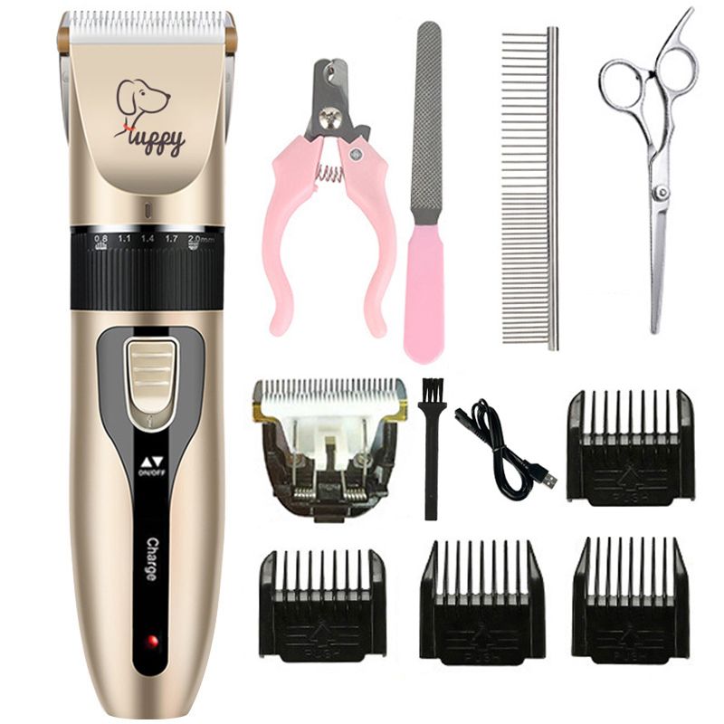 Low Noise Cat Dog Hair Clipper Trimmer Professional Animal Pets Grooming Clipper  Cats Cutter Machine Kit Reachageable-set7