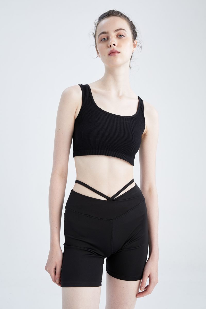 Woman Seamless Bra Fit Knitted Bra-Black