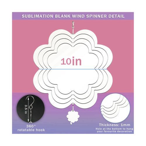 6Pcs Sublimation Wind Spinner Blanks 3D Wind Spinners