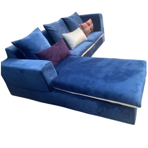 Omega Fur Sofa -Blue