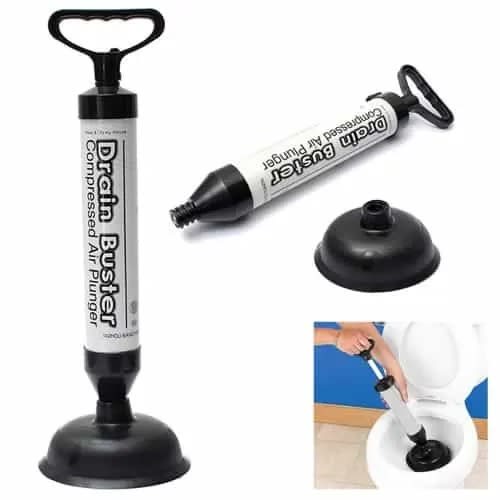 Professional Drain Buster & Plunger Tool For Toilet & Sink - Instant Clogged Removal