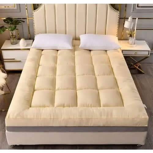 Fluffy,quality  5inches Thick, Mattress Topper -cream