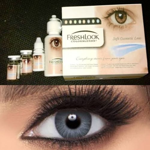 Colorful Freshlook Sterling Gray Contact Lens KIT=