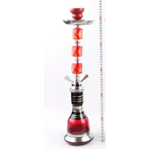 Fancy Double Hose Shisha Pot - Red