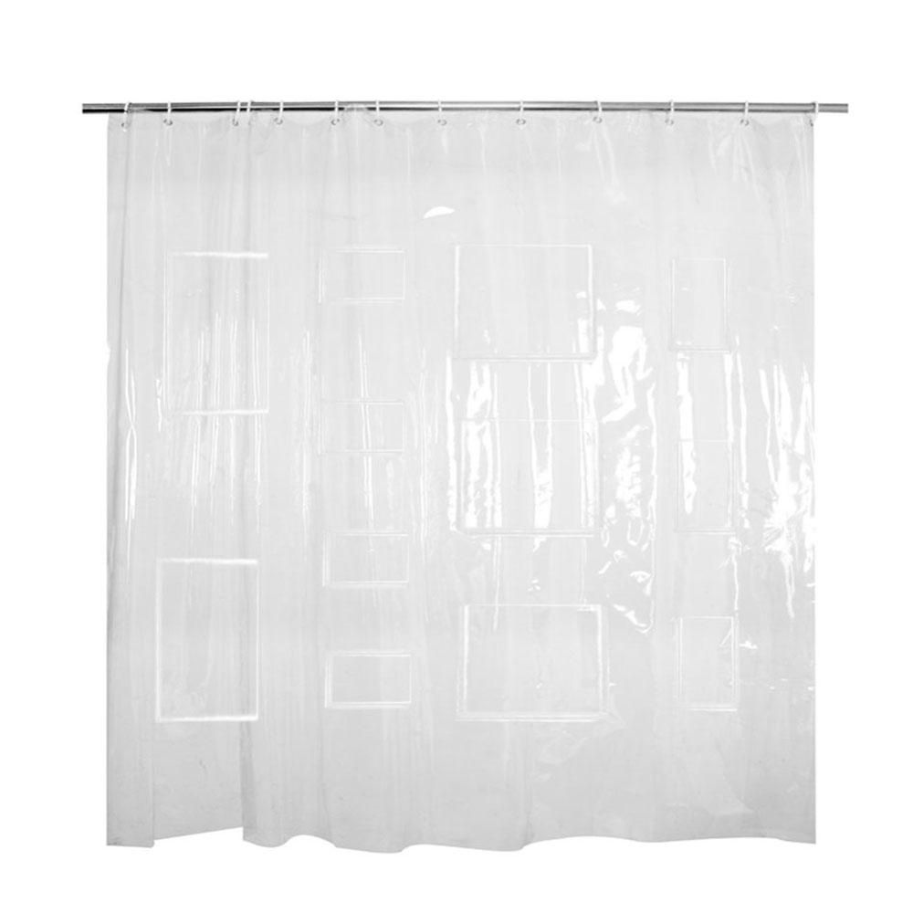 Curtain for Bathroom Shower Plastic Eva Transparent White