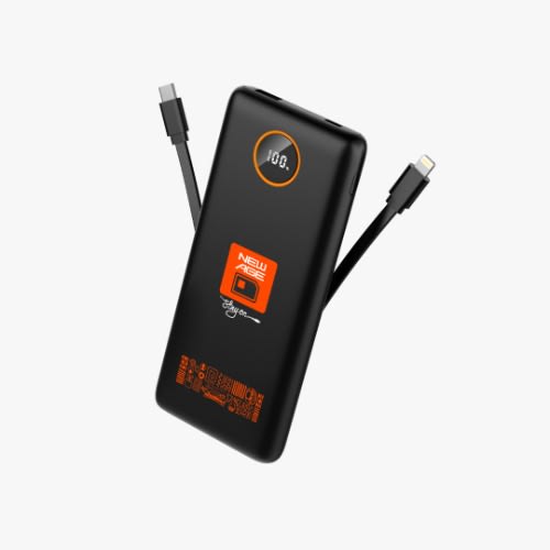 Power Bank With In-built Cables - 12500mah