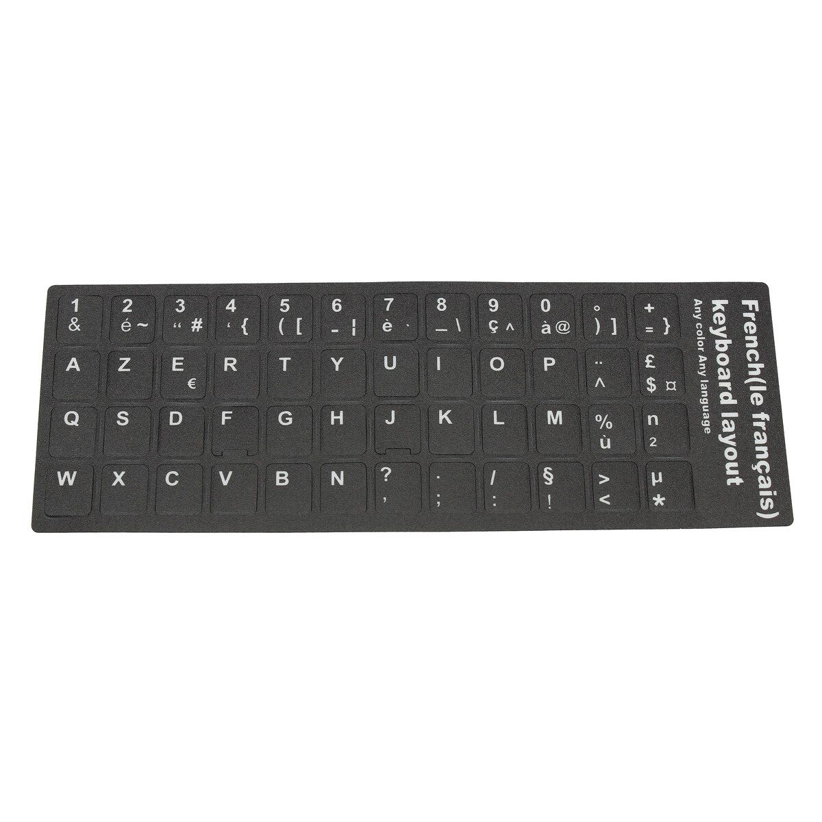 French Keyboard Sticker For AZERTY Keyboard Duable Black With White Letters