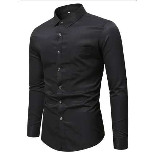 Men Pocket Button Up - Black