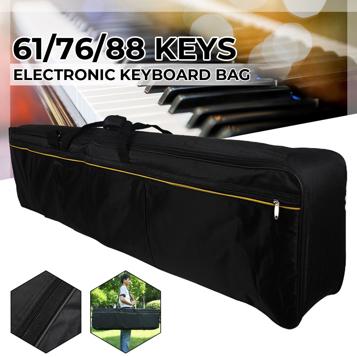 61/76/88 Keys Waterproof Electronic Keyboard Bag Thickened Protective Case Cover For Piano Keyboard Instrument 88 Key